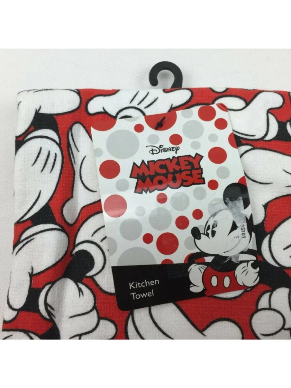 Disney Mickey Mouse Set 2 Kitchen Dish Tea Towel Red White Hands Gloves